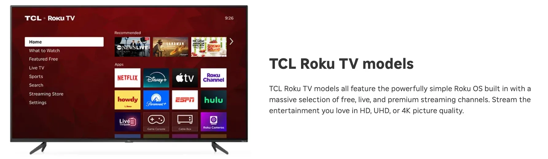 check TCL Roku TV models on Roku website