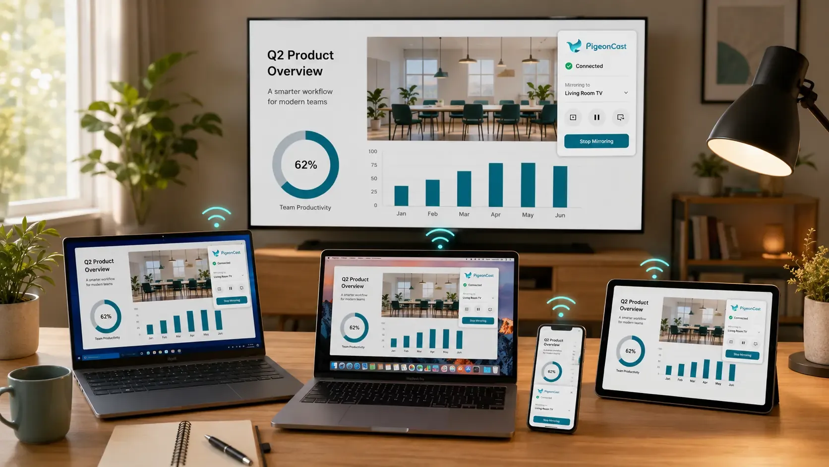 use PigeonCast to easier cross-device mirroring