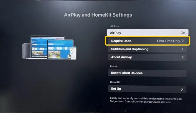 Require Code menu