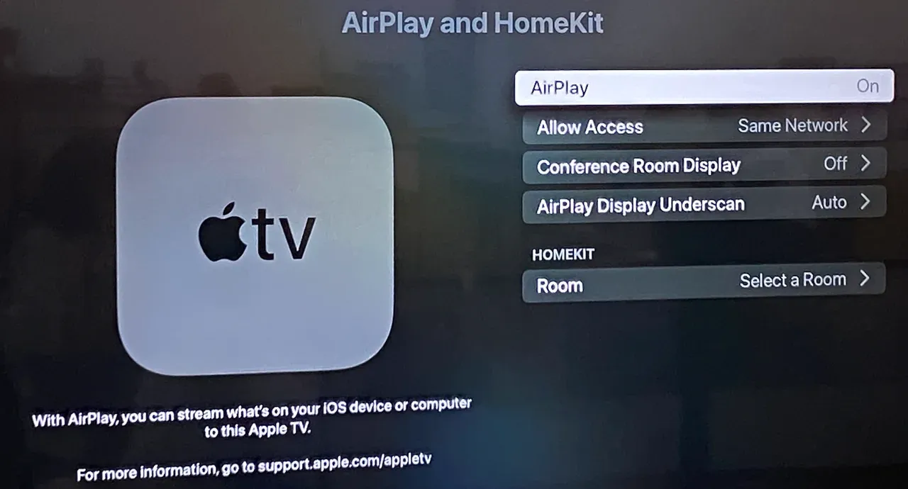 enable AirPlay on Apple TV
