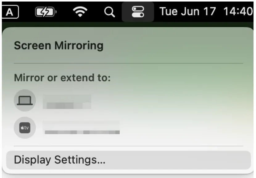 device list on MacBook