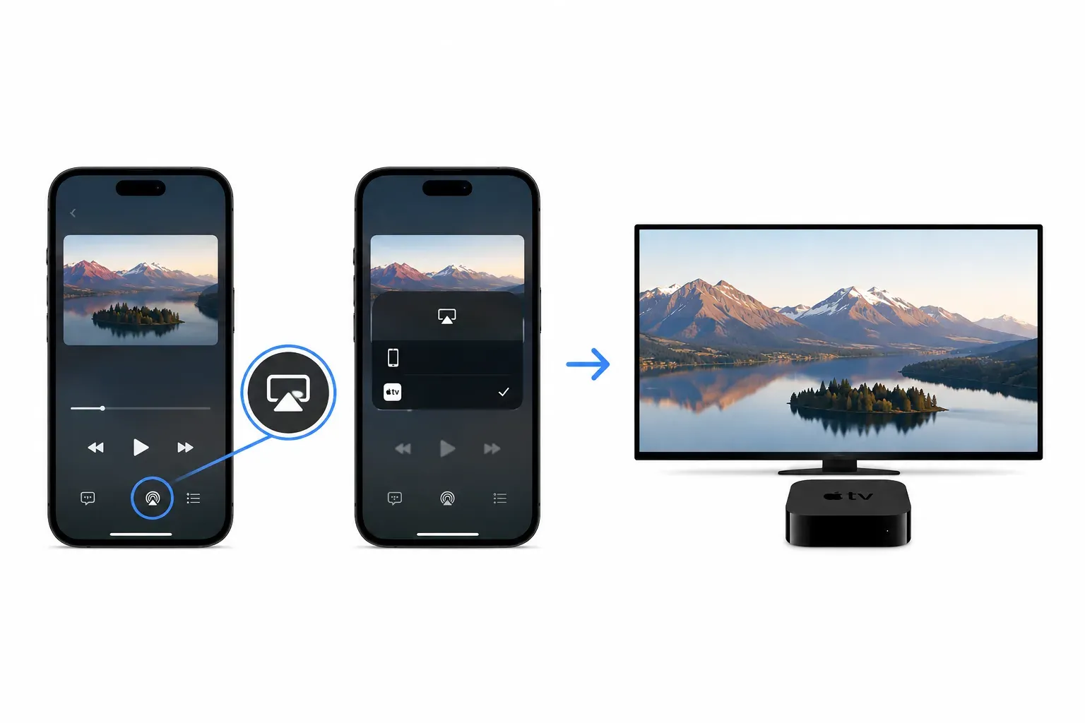 how to send music via AirPlay on iPhone