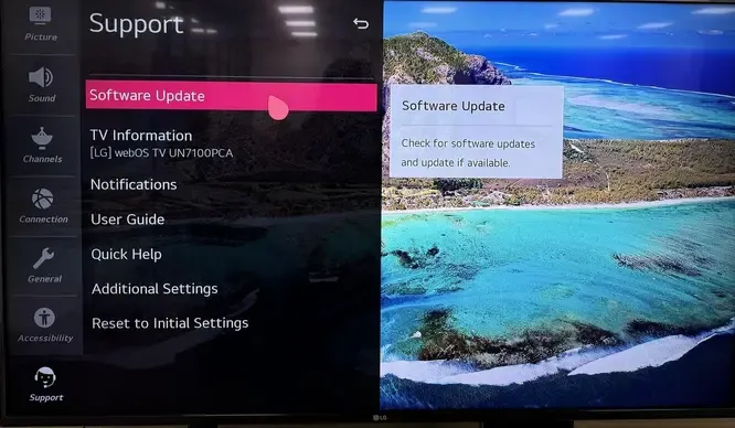 Software Update on LG TV
