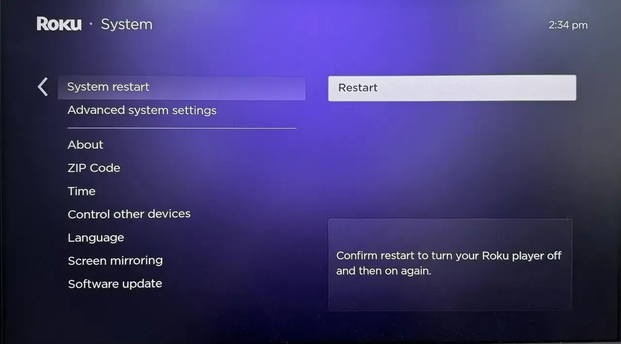Restart option