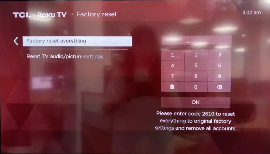 Factory Reset on Roku
