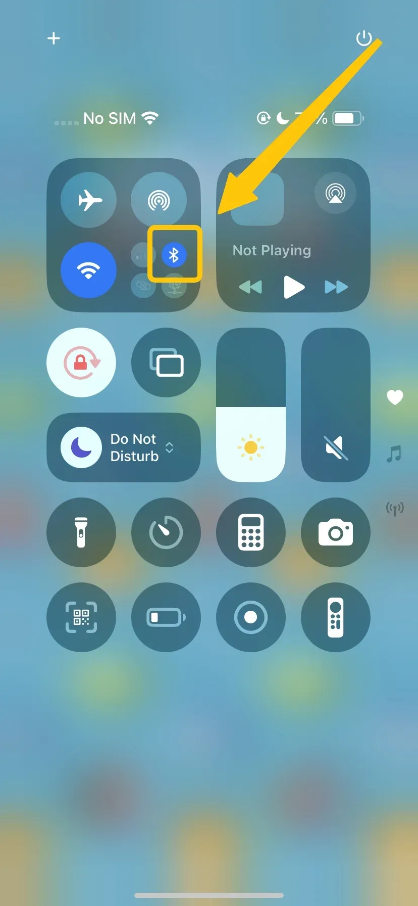 Bluetooth in the iPhone's Control Center