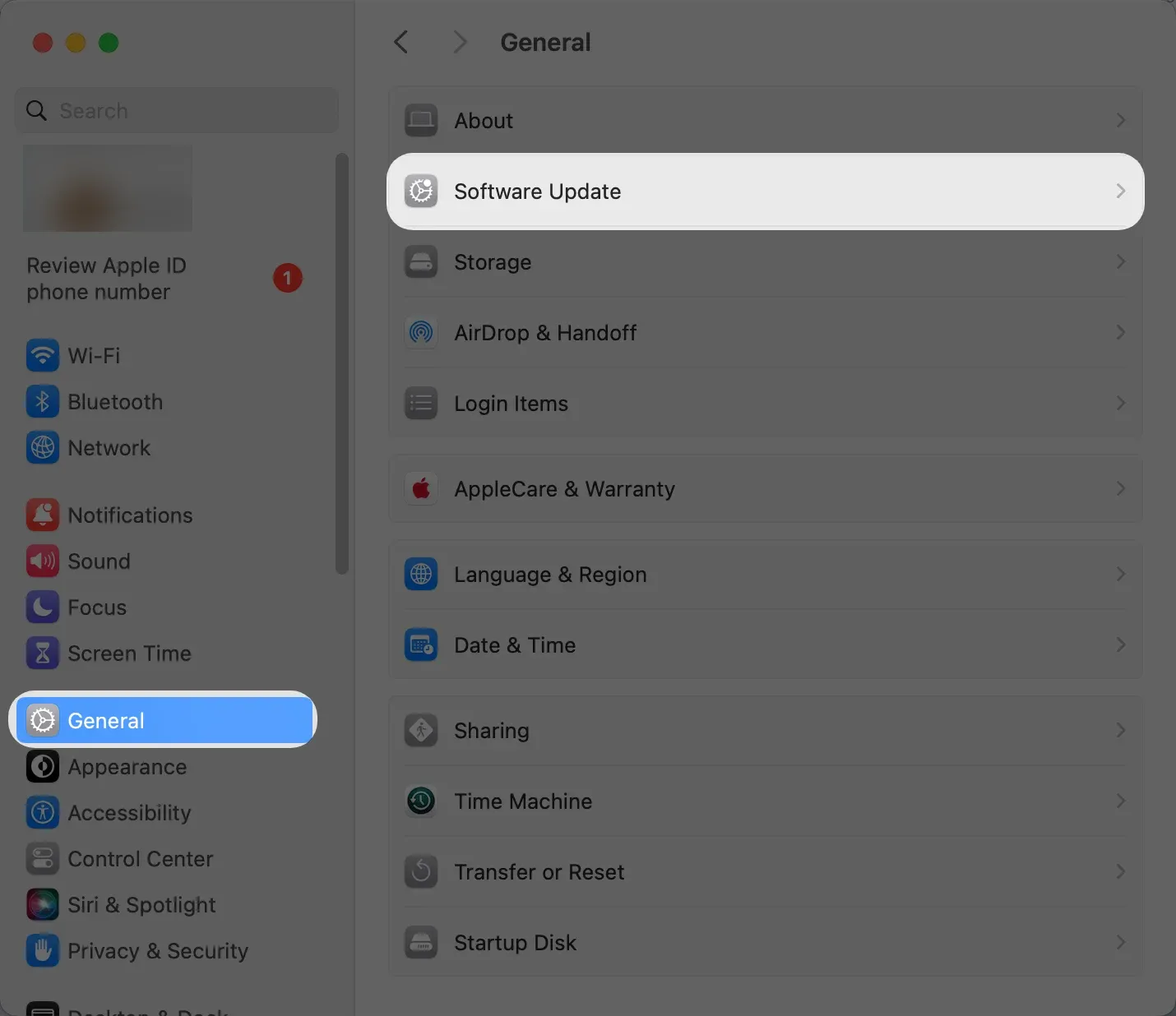 Software Update on MacBook
