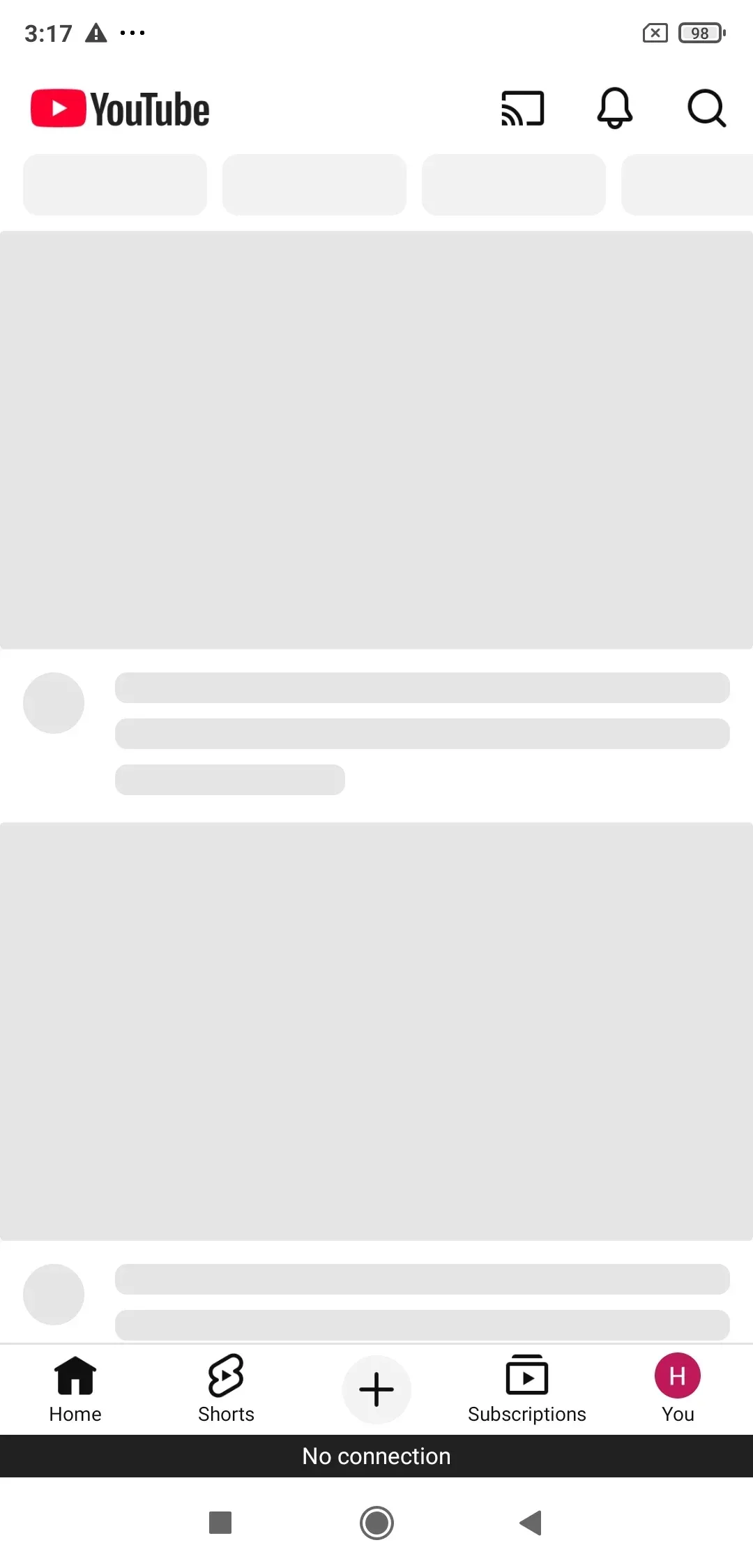 Cast-Symbol auf YouTube