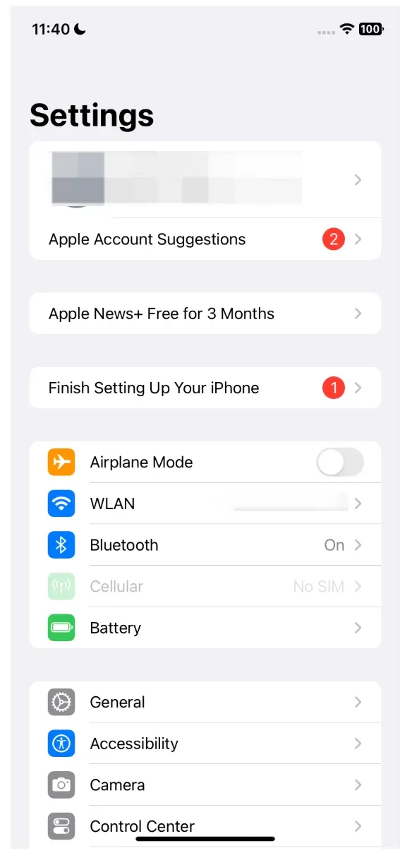 check iPhone's network connection