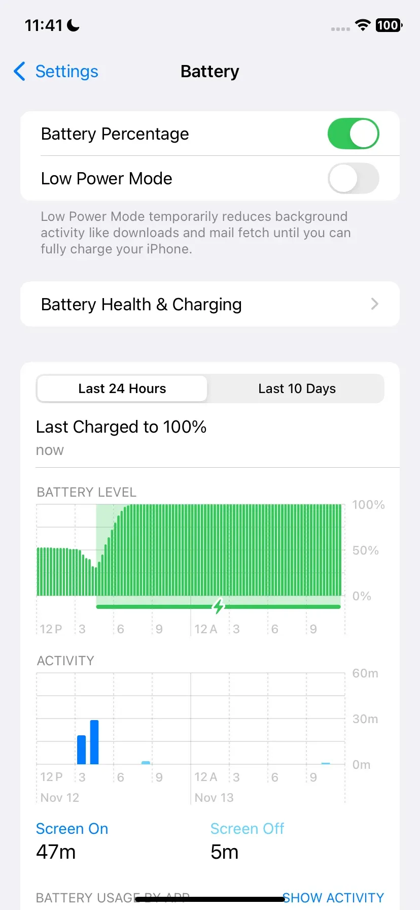 turn off Low Power Mode on iPhone