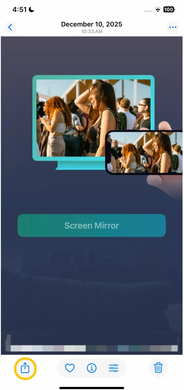 tap the Share button at the bottom