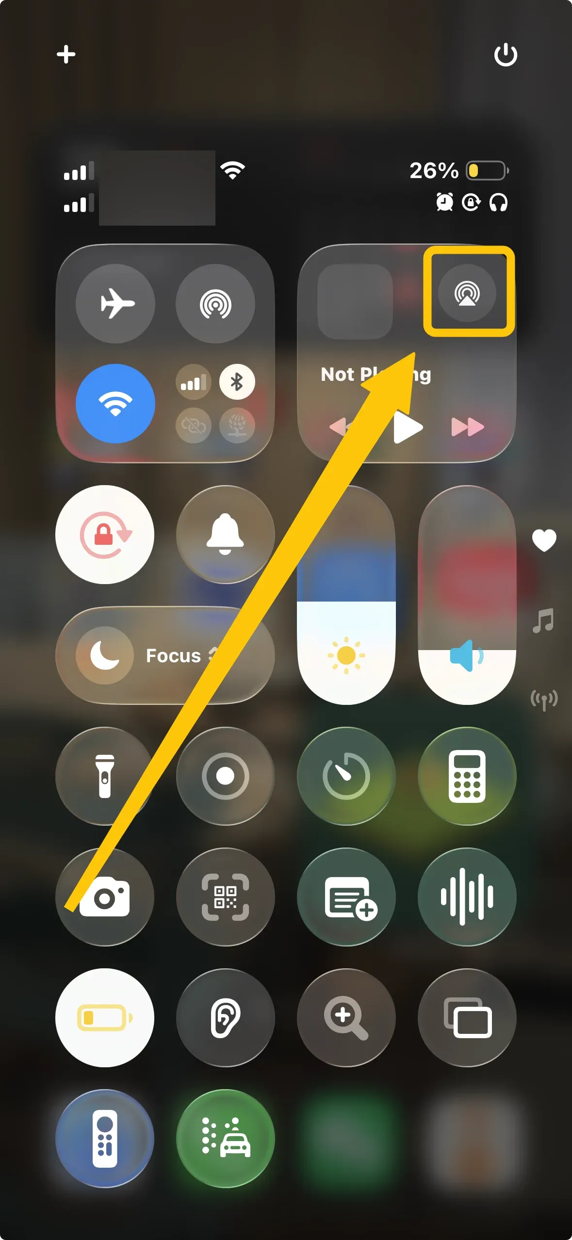 audio output selector in iPhone's Control Center