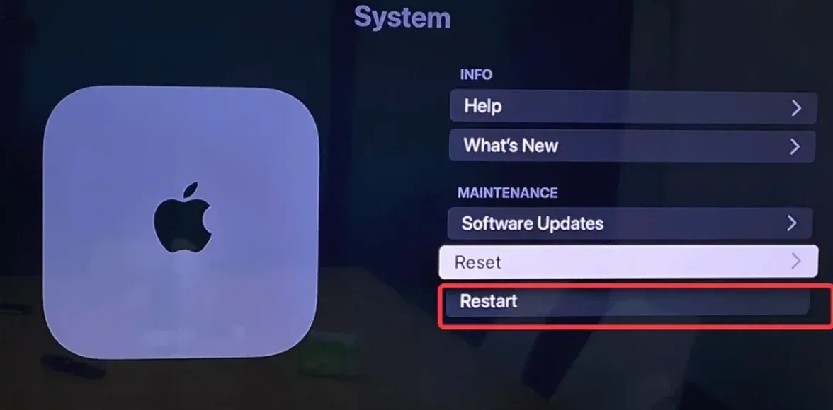 restart Apple TV