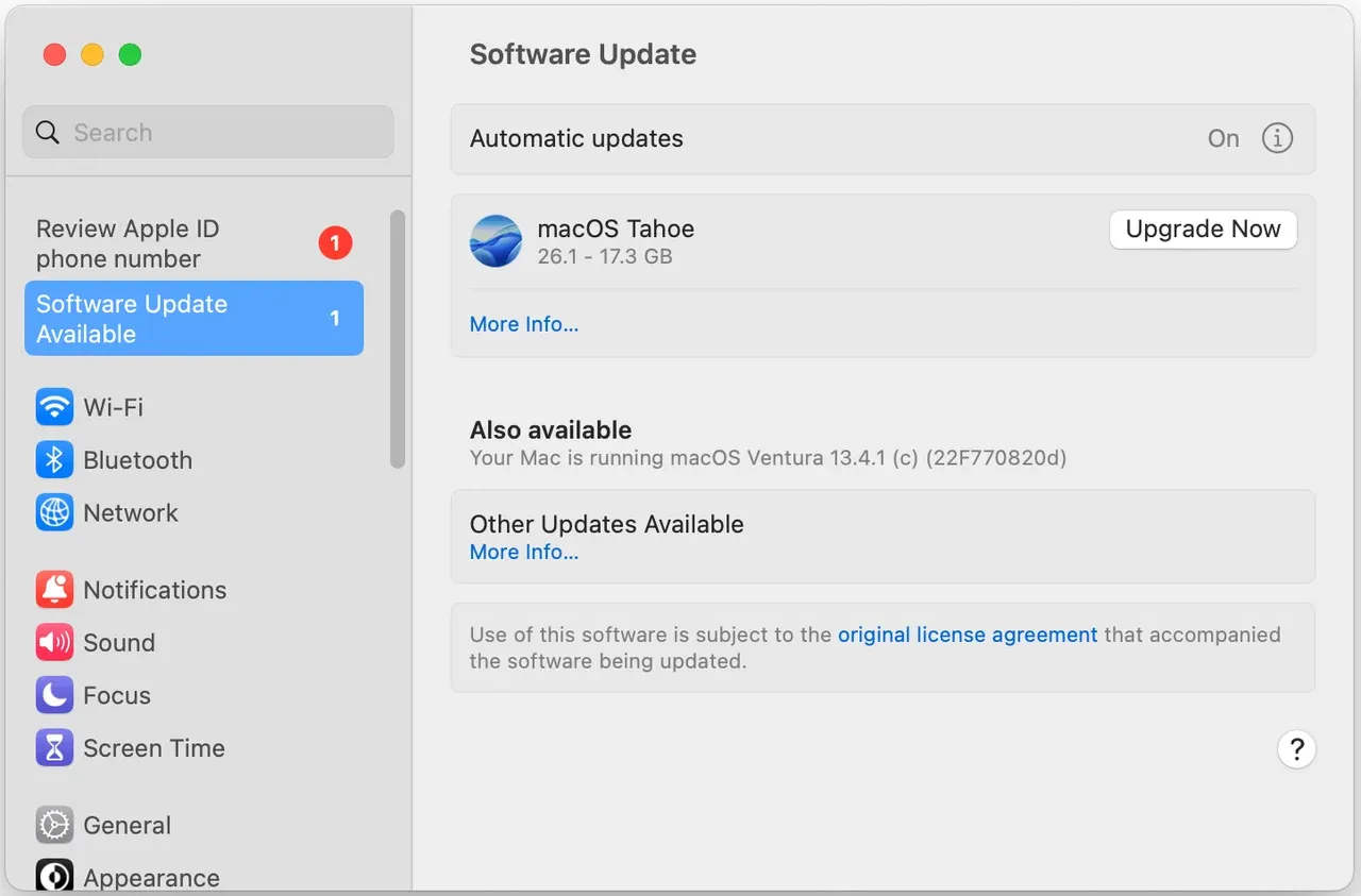 check updates on MacBook