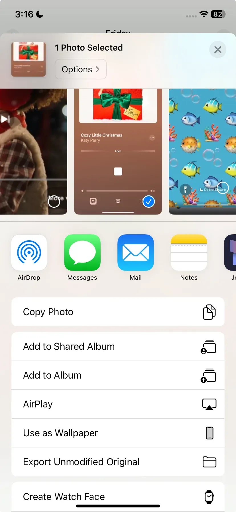 access AirPlay option on Photos app