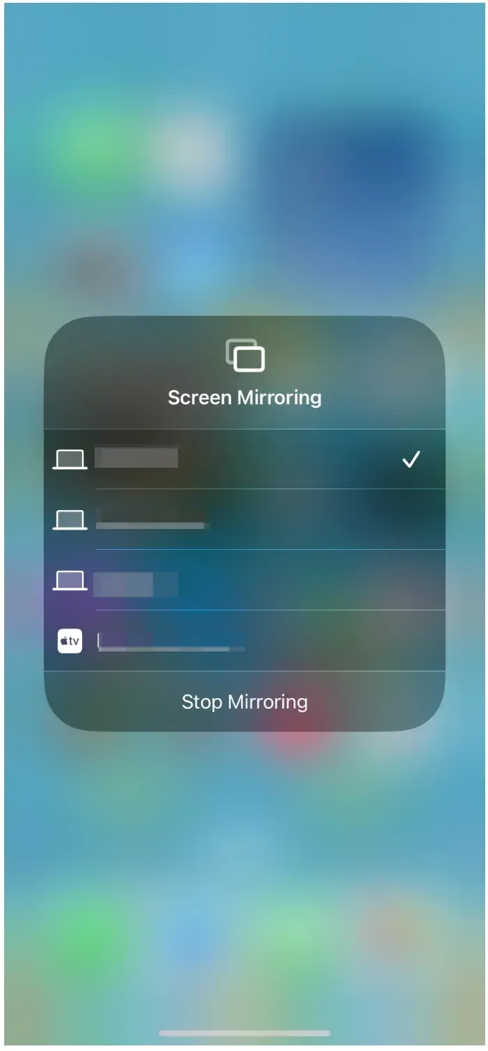 check the device list on iPhone