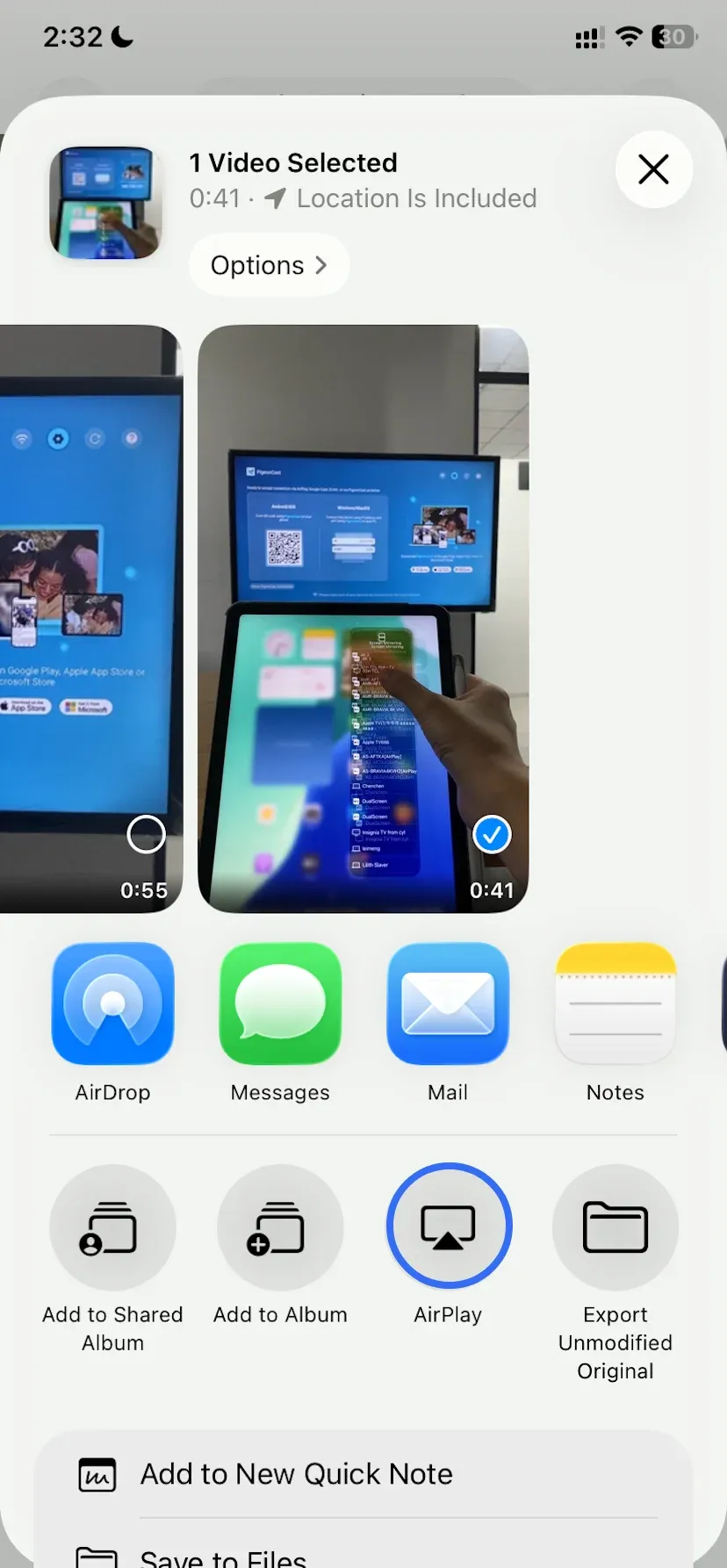 tap the AirPlay icon to stream videos on iPhone