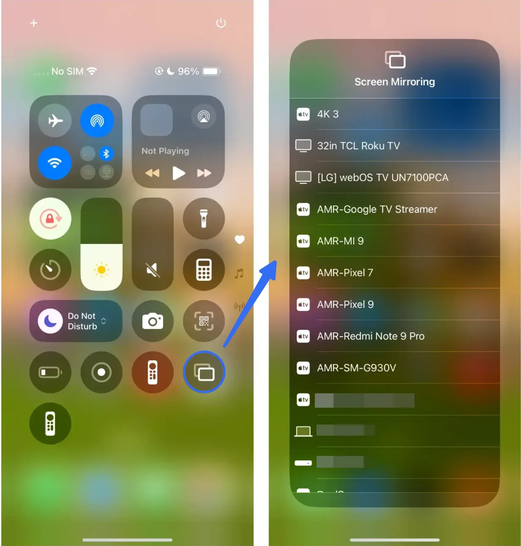 how to use AirPlay for screen mirroring iPhone