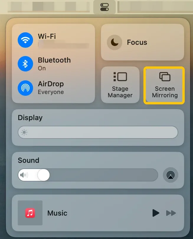 Screen Mirroring feature on Mac