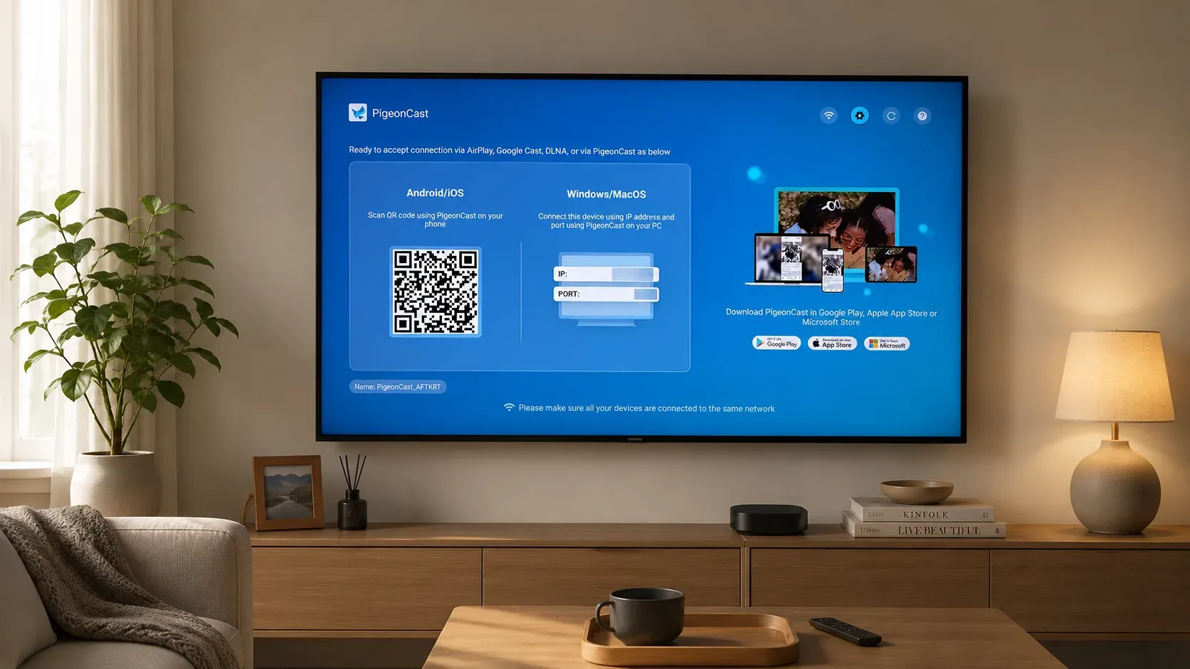 set up PigeonCast on Android TV
