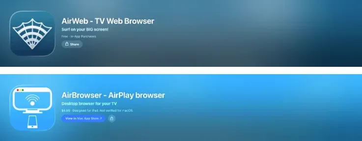 AirWeb and AirBrowser