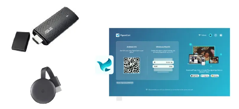 Asus Miracast Dongle vs Chromecast vs PigeonCast