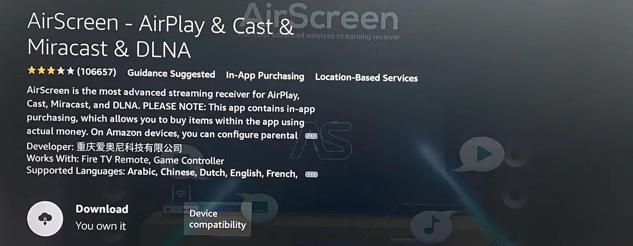 AirScreen im Amazon Appstore finden