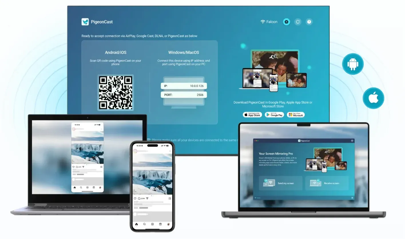 best screen mirroring app: PigeonCast