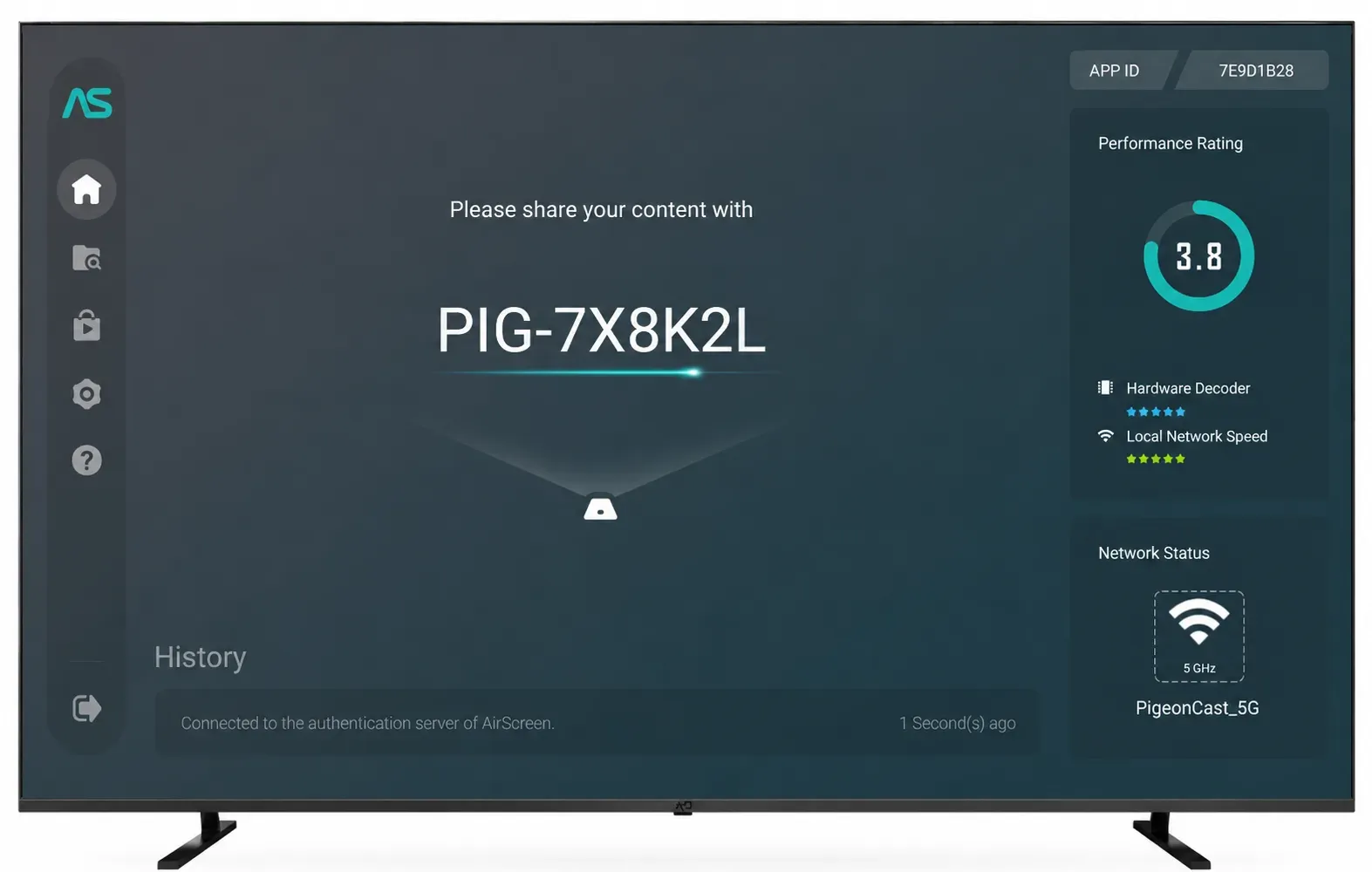launch AirScreen on Android TV