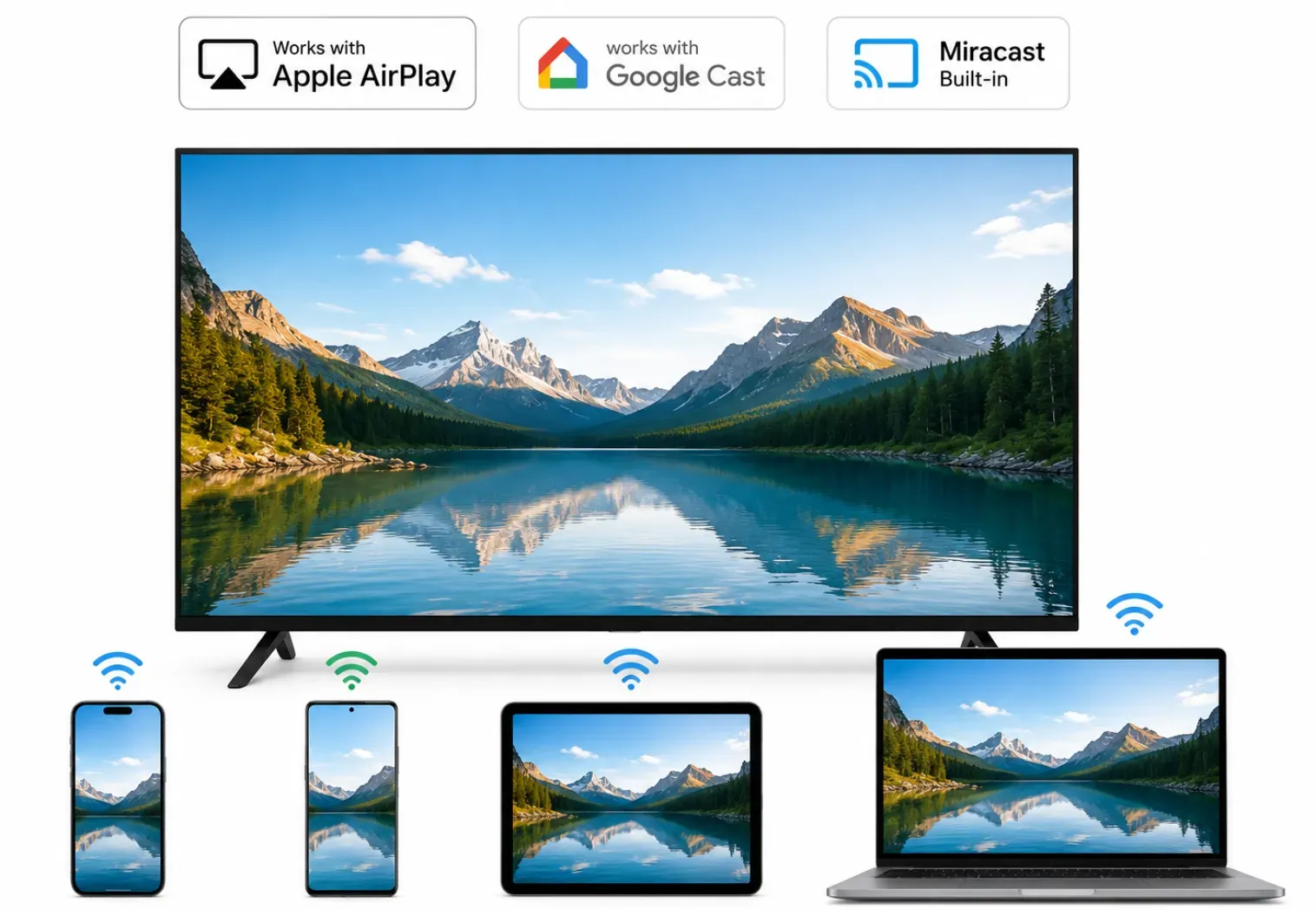 smart TV supports many casting technologies like AirPlay, Google Cast