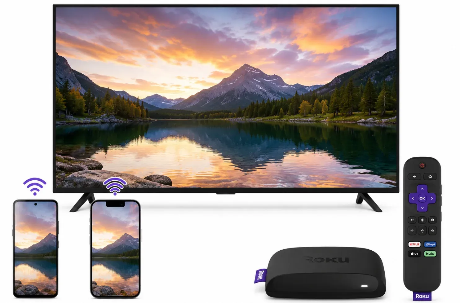 mirror Android or iPhone to Roku wirelessly