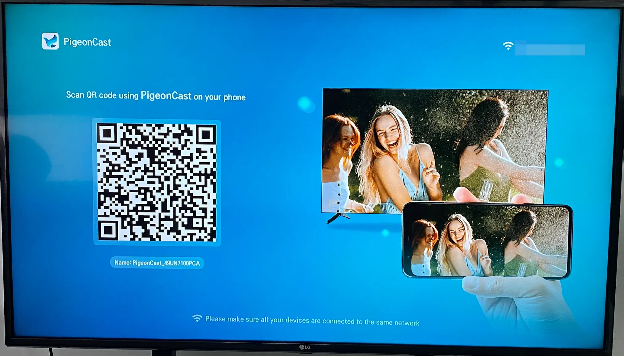 best screen mirroring app for LG TV: PigeonCast