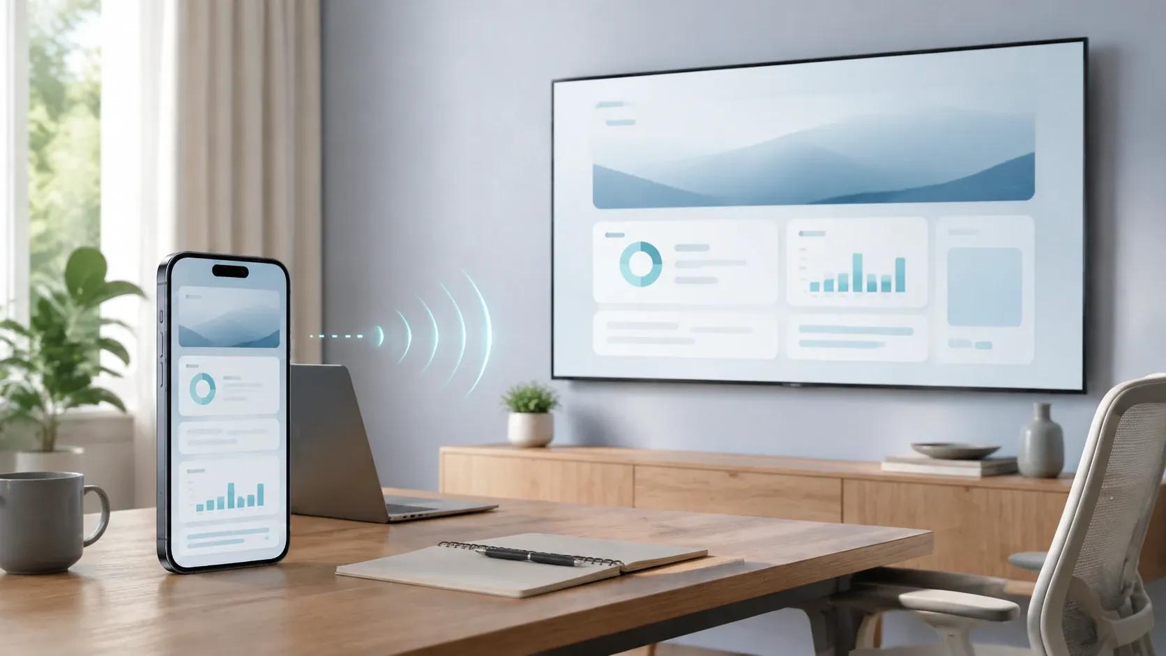 Phone screen mirroring to a smart TV