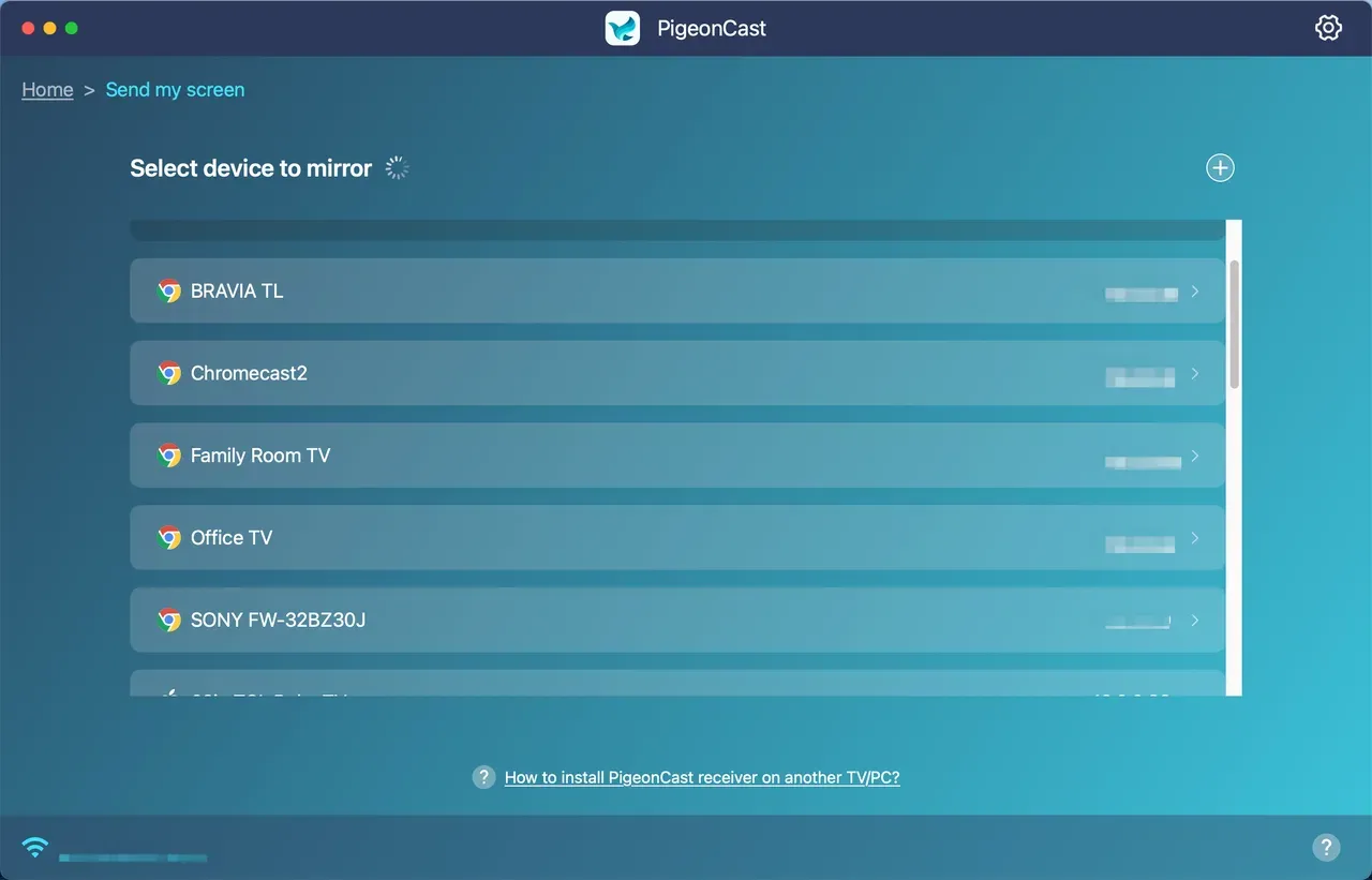 choose TV from the device list