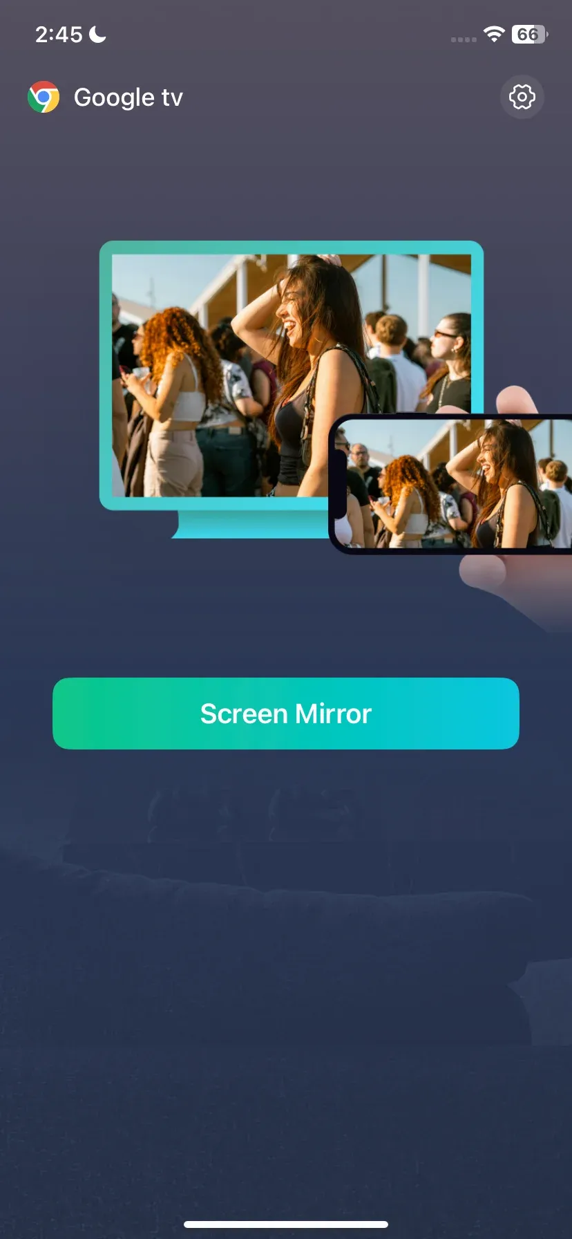 Screen Mirroring option on PigeonCast app