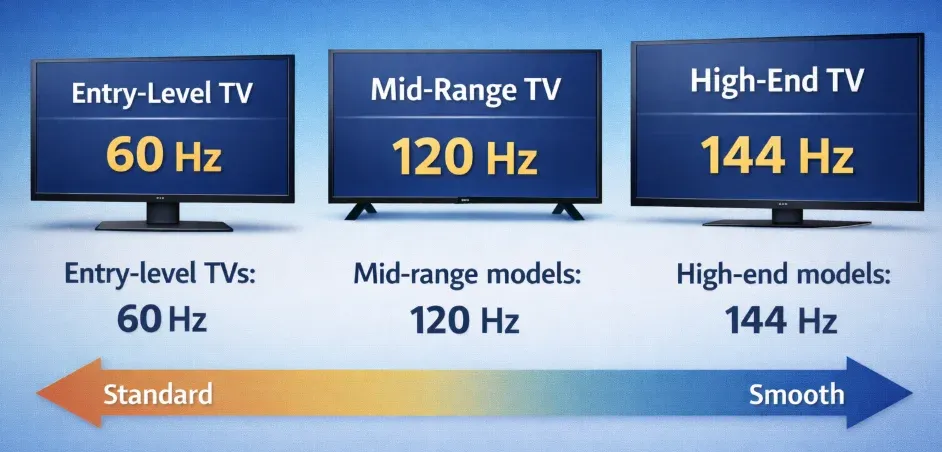 refresh rates among different TV models