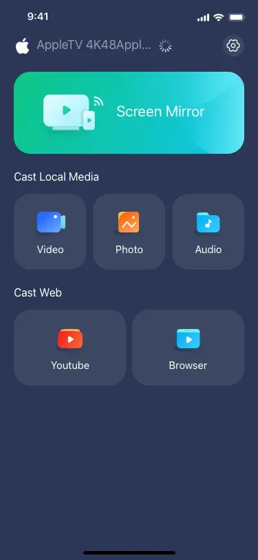 Verbindung zum Apple TV wird hergestellt