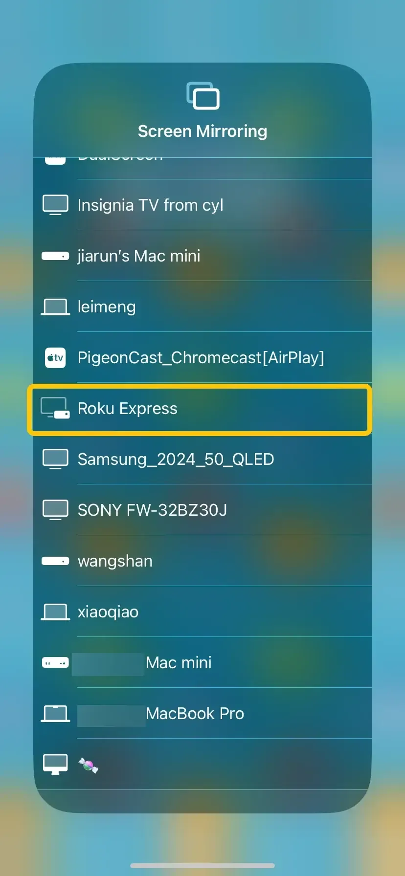 Device list