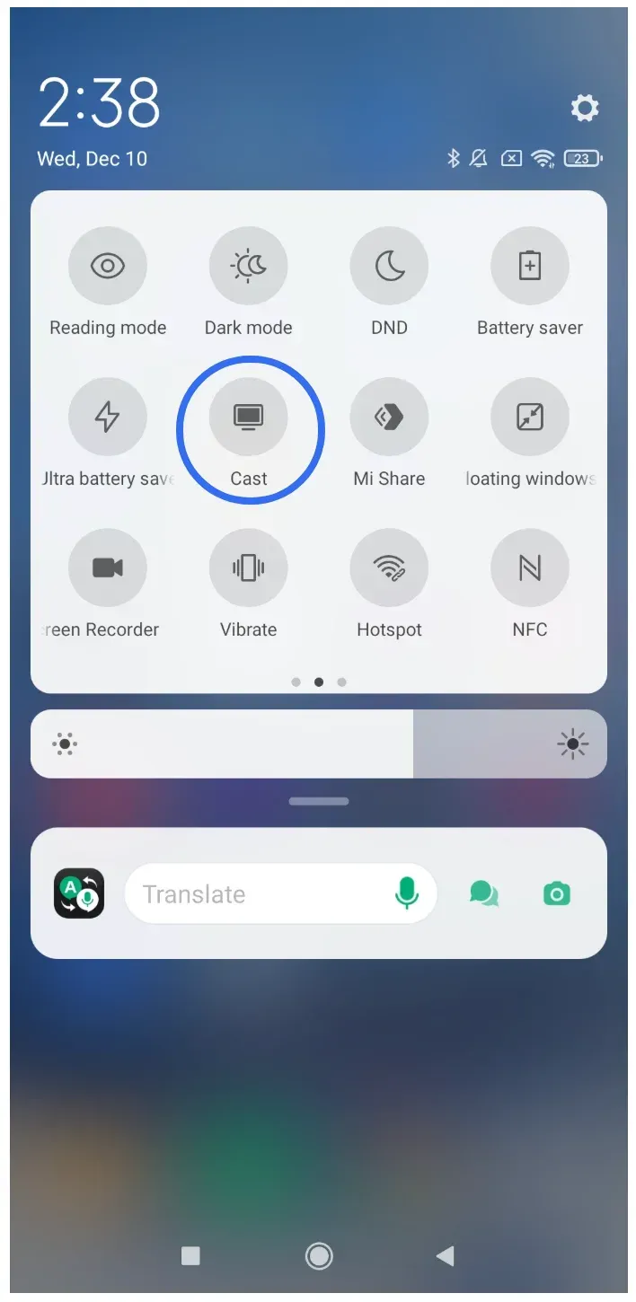 enable Cast option on Android phone