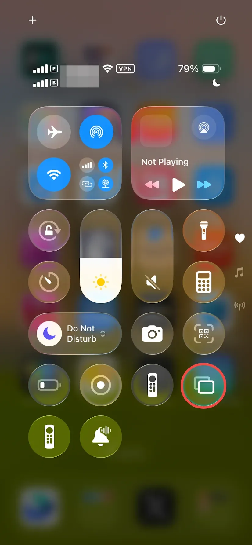 enable Screen Mirroring on iPhone