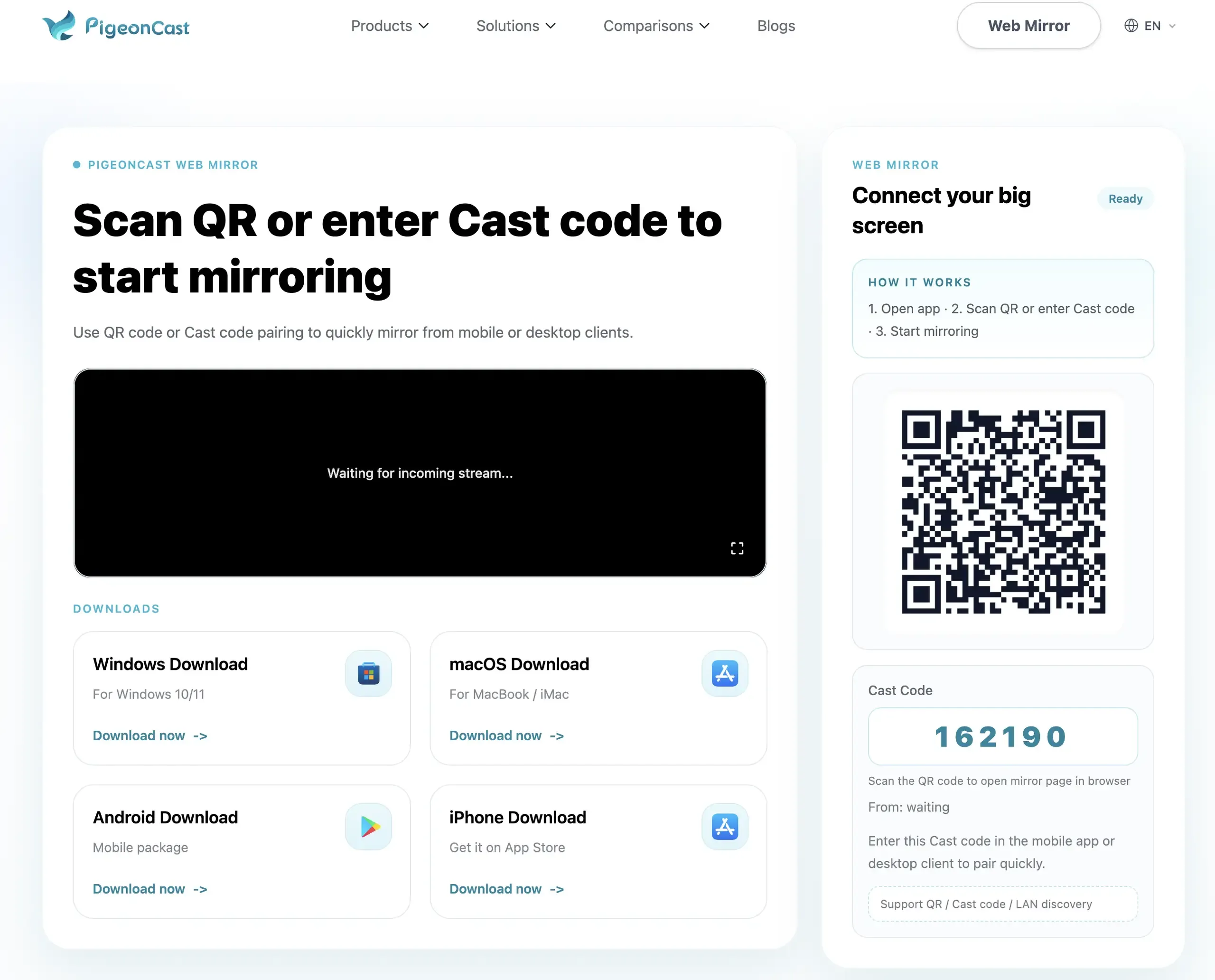 online screen mirroring tool - PigeonCast