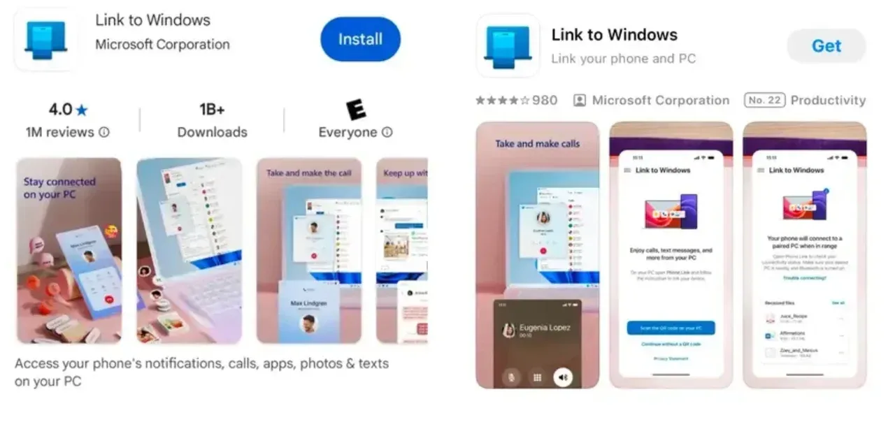 download Link to Windows app from app store