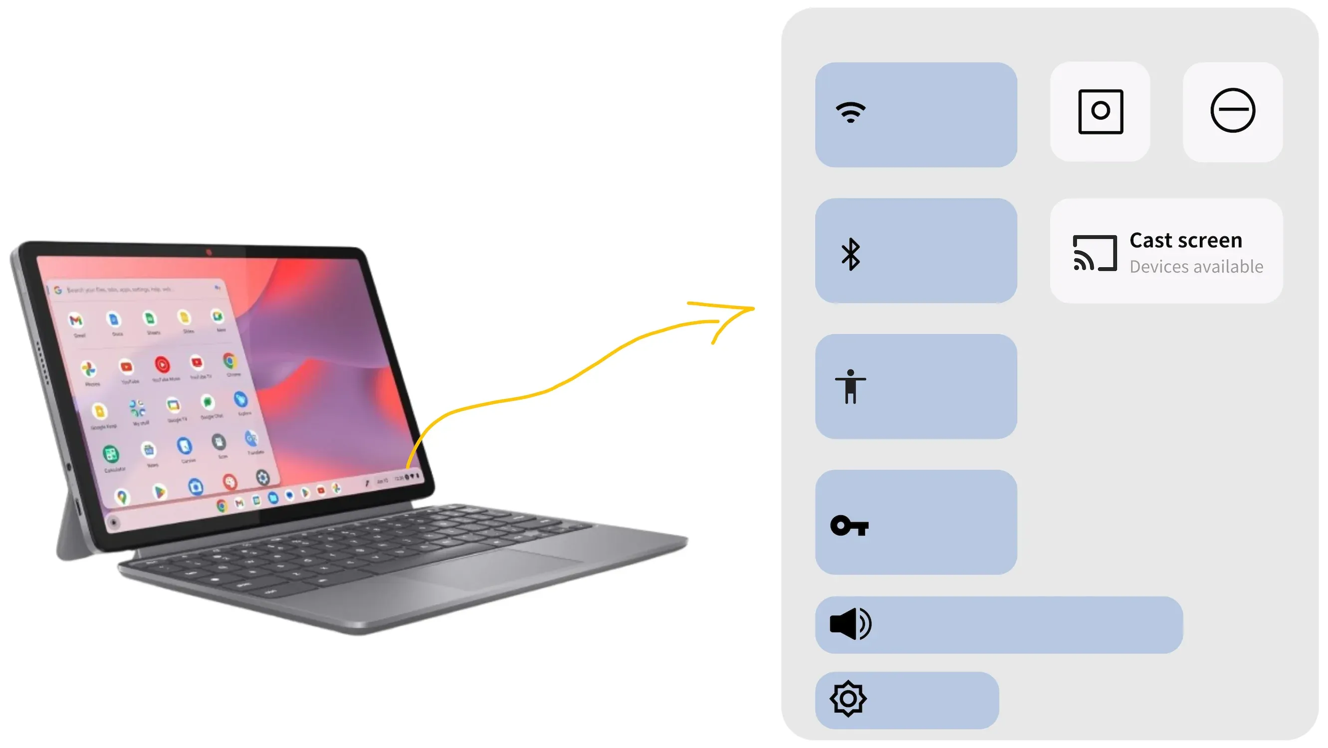 Cast screen option on Chromebook