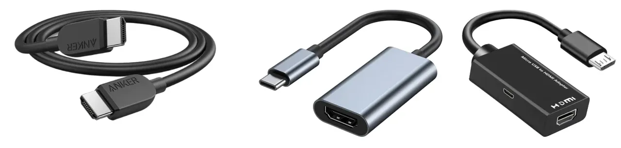 HDMI Cable, USB-C to HDMI Adapter, MHL Adapter 