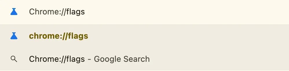 input Chrome://flags