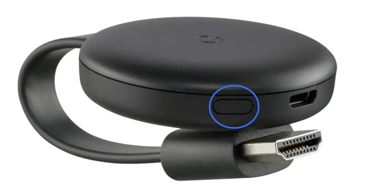 access the Reset button on Chromecast