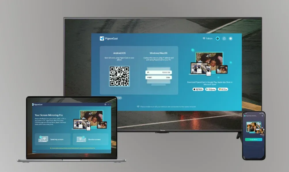 launch PigeonCast on different devices