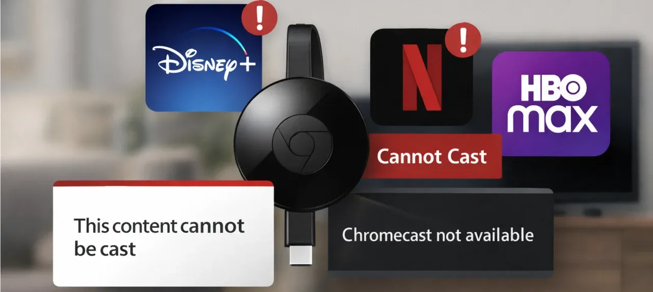can't cast content from streaming apps to Chromecast