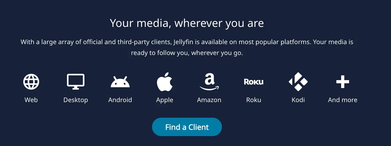 Jellyfin available on many platforms