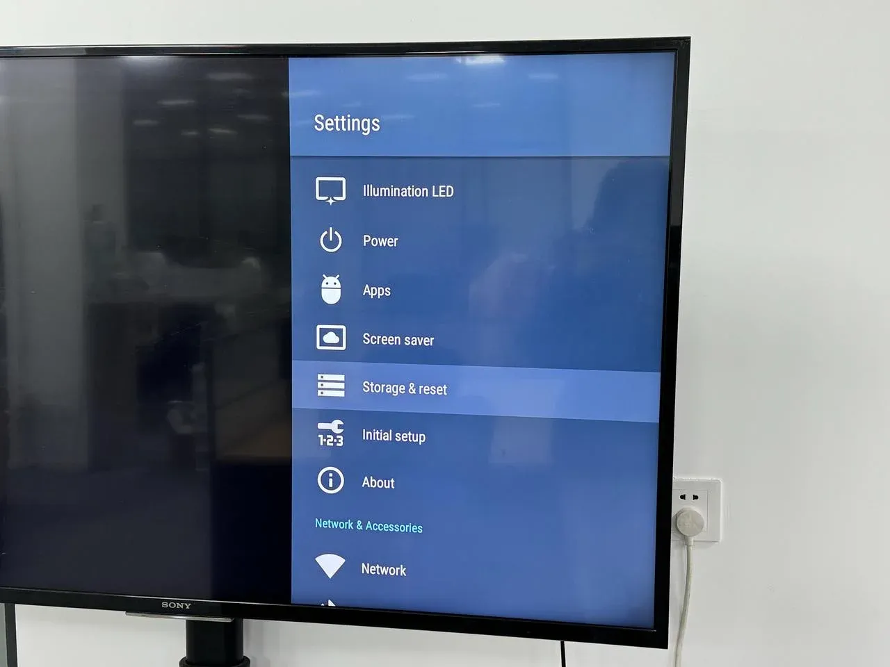 Reset option on Google TV